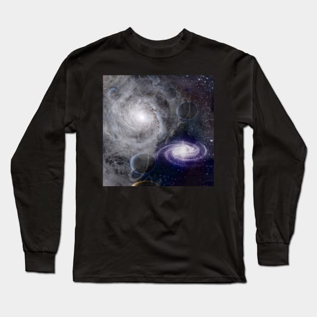 Planets in Deep Space Long Sleeve T-Shirt by rolffimages